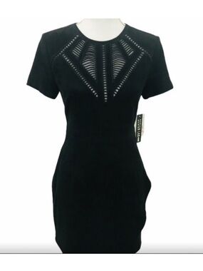 Design Lab Black Suede Mini Dress Lord & Taylor Dress